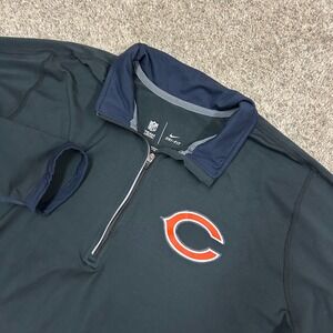 Nike Pullover Chicago Bears 2XL Navy Blue NFL Dri-Fit Quarter Zip‎ Womens